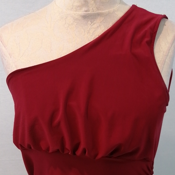 One Shoulder Sexy Red Cocktail Dress Sz Medium - Picture 5 of 10